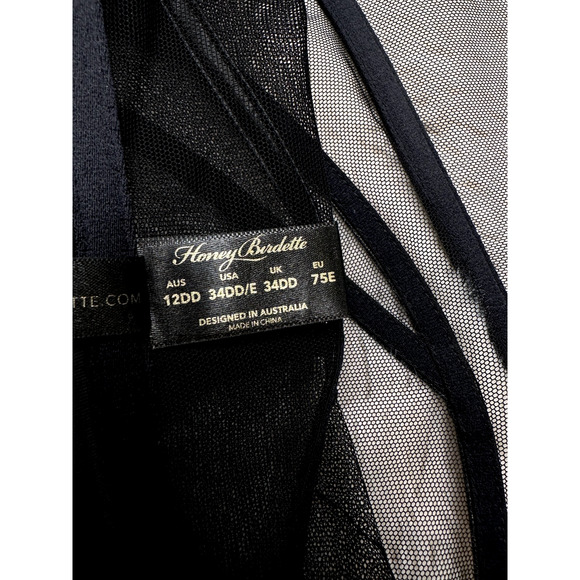 Honey Birdette SASKIA🖤 Black Faux Leather Piped Bustier 34DD - Picture 7 of 7